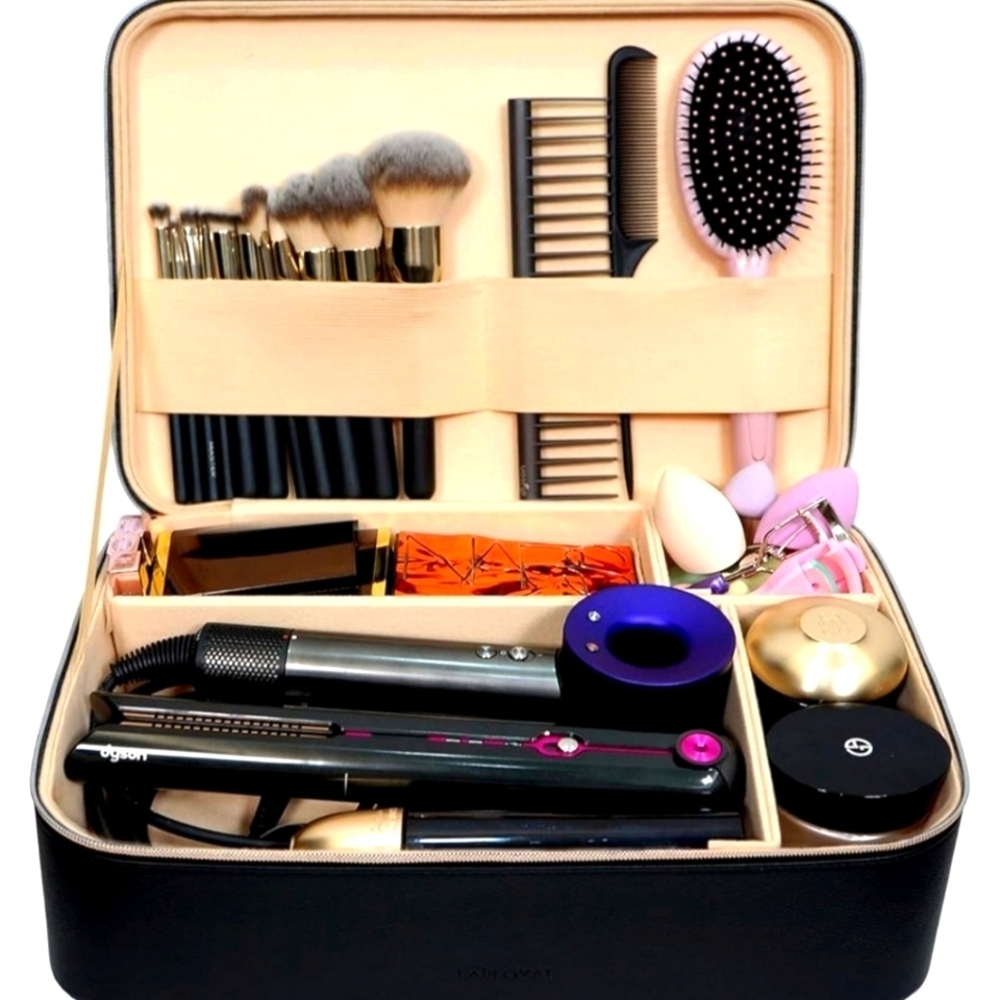 Extra Large "LaFloyal" Make-up or Toiletry Case in Black - Picture 3 of 6